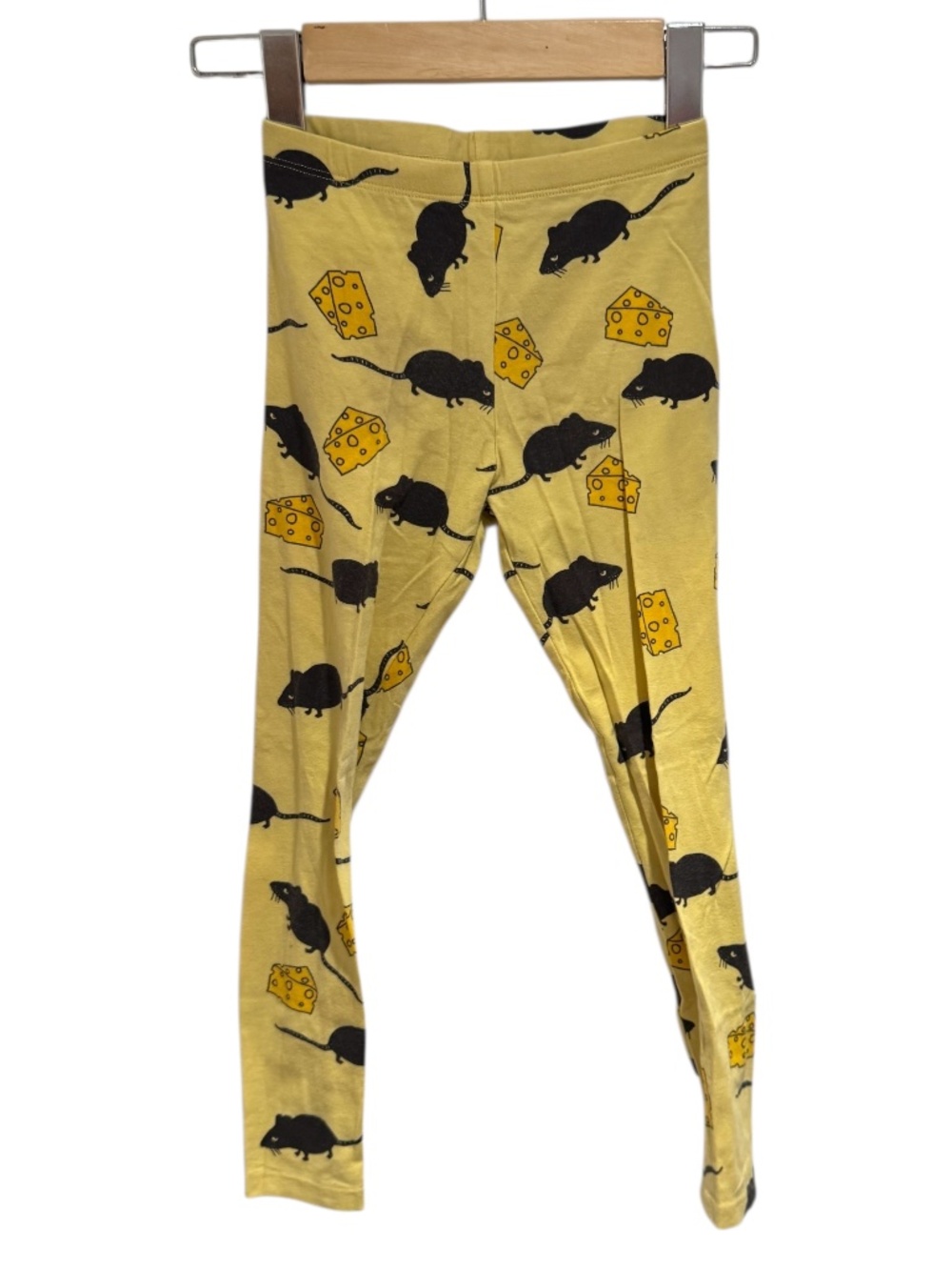 MINI RODINI yellow mouse & cheese print leggings - 104/110 (3-5)